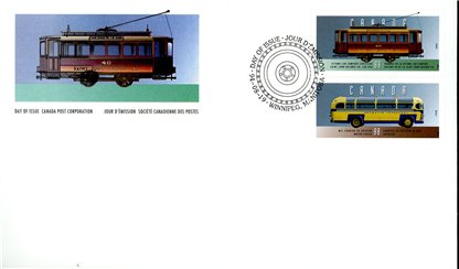 Canada OFDC#1527 - Historic Public Service Vehicles-2 (1994) 2 x 43¢, 2 x 50¢, 2 x 88¢ - Image 3