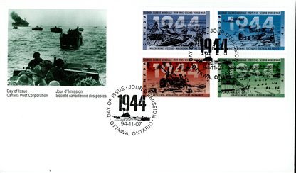 Canada FDC #1540a - Second World War-1944 (1994) 4 x 43¢ - Image 2