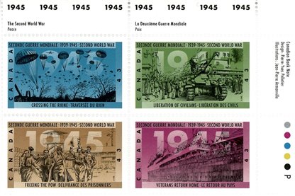 Canada Stamp PB#1544ai - Second World War-1945 (1995) 4 x 43¢ - Image 2