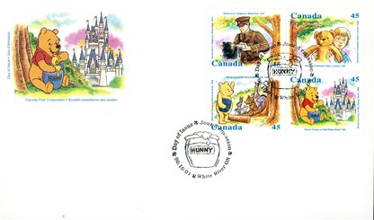 Canada OFDC#1621a - Winnie the Pooh (1996) 4 x 45¢