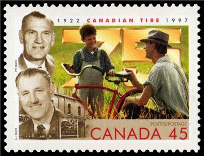 Canada Stamp #1636 - J.W and A.J. Billes, founders of Canadian Tire (1997) 45¢ - Image 2