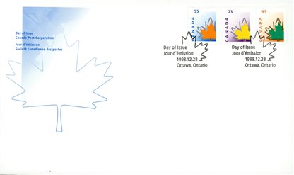 Canada Stamp #1684-1685-1686 - Maple Leaf (1998) 55¢-73¢-95¢