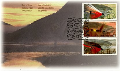 Canada Stamp #1720a - Fishing Flies (1998) 6 x 45¢