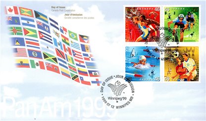 Canada OFDC#1804a - Pan American Games (1999) 4 x 46¢