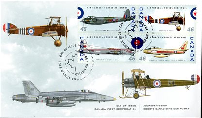 Canada OFDC#1808 - Canadian Air Forces 1924-1999 (1999) 16 x 46¢ (SET OF 4) - Image 3