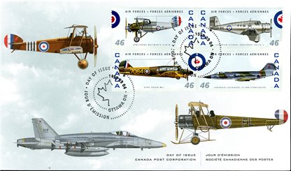 Canada OFDC#1808 - Canadian Air Forces 1924-1999 (1999) 16 x 46¢ (SET OF 4) - Image 4