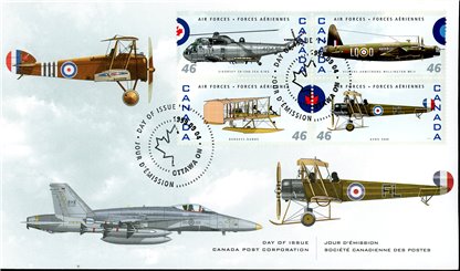 Canada OFDC#1808 - Canadian Air Forces 1924-1999 (1999) 16 x 46¢ (SET OF 4) - Image 5