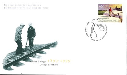 Canada OFDC PB#1810 - Frontier College farmer ploughing an open book (1999) 46¢ - Image 2