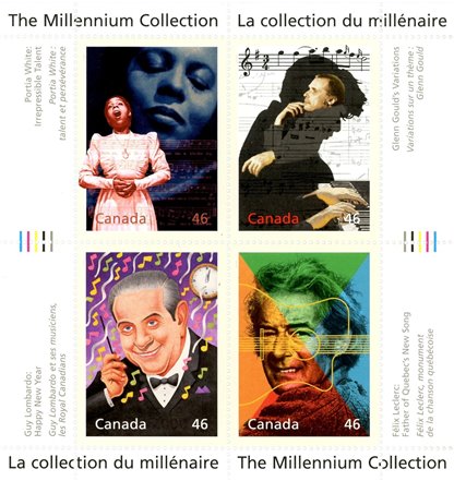 Canada Stamp #1820 - Extraordinary Entertainers (1999) 4 x 46¢