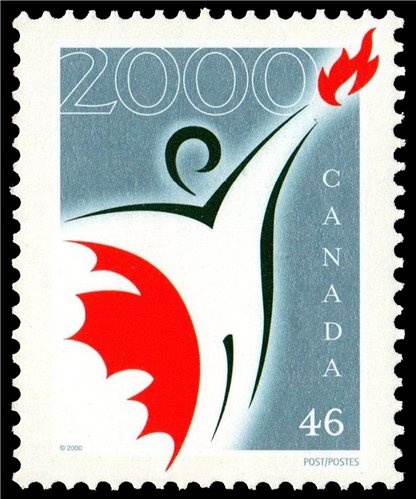 Canada Stamp #1835 - Canada Millennium Partnership Program logo (2000) 46¢ - Image 2