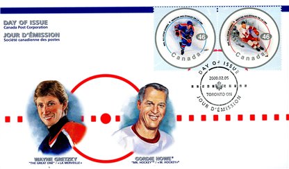 Canada FDC#1838 - NHL All Stars-1 (2000) 6 x 46¢ SET OF 3 FDC'S - Image 4