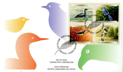 Canada OFDC#1842a - Birds of Canada-5a (2000) 4 x 46¢ - Image 2