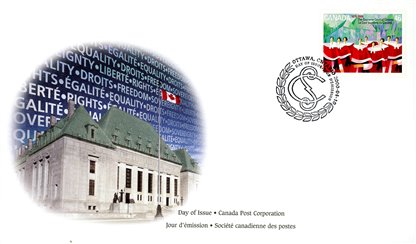 Canada OFDC#1847 - The Assembled Supreme Court Justices (2000) 46¢ - Image 2