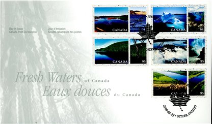 Canada OFDC#1855 - Fresh Waters of Canada (2000) 5 x 95¢ - Image 2