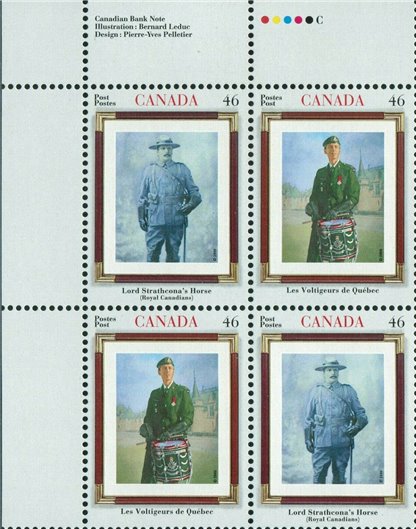 Canada PB#1877a - Canadian Regiments (2000) 2 x 46¢