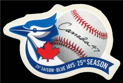 Canada Stamp #1901i - Emblem for 25th anniversary of the Toronto Blue Jays baseball team (2001) 47¢ - Image 2