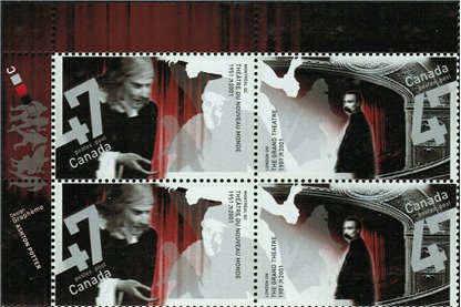 Canada PB#1920a - Theatres (2001) 2 x 47¢