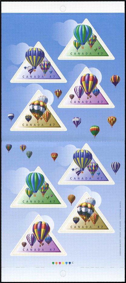 Canada Stamp Booklet - #BK247 Hot Air Balloons (2001) 8 x 47¢ - Image 2