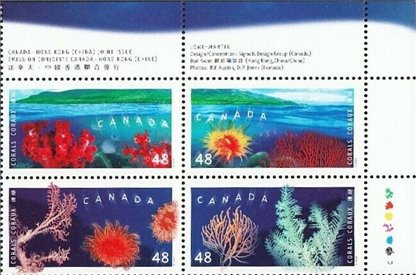 Canada PB#1951a - Corals (2002) 4 x 48¢