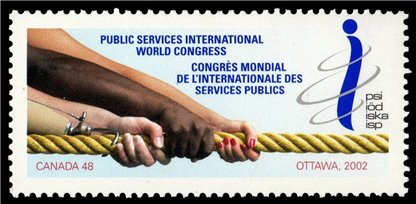 Canada Stamp #1958 - Four arms pulling a rope (2002) 48¢