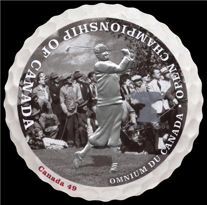 Canada Stamp #2051 - Golfer swinging driver on tee box (2004) 49¢ - Image 2