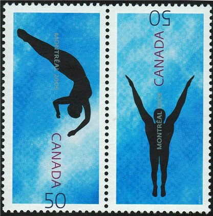 Canada Stamp #2114a - XI FINA World Championships (2005) 2 x 50¢