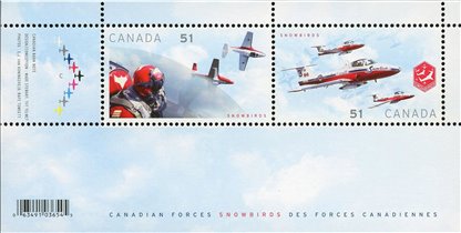 Canada Stamp #2159b - Canadian Forces Snowbirds (2006) 2 x 51¢