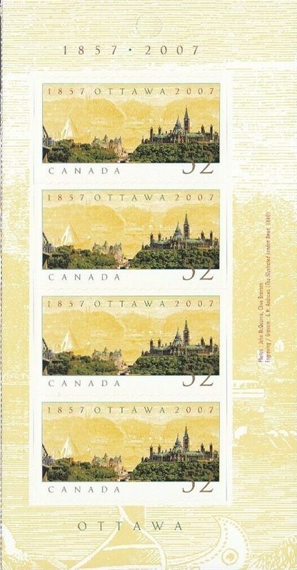 Canada Stamp #2214a - Ottawa, Capital Sesquicentennial (2007) 4 x 52¢ - Image 2