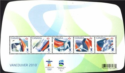 Canada Stamp #2299 - Olympic Sporting Events-Definitives Souvenir Sheet (2009) 5 x (P) - Image 2