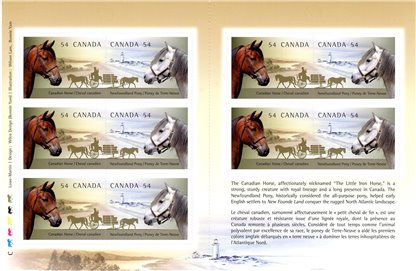 Canada Stamp #(BK403) - 2330a - Canadian Horses (2009) 10 x 54¢ - Image 2