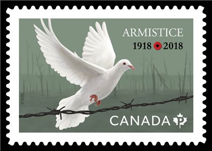 Canada Stamp #3131i - Dove and barbed wire (2018) (P) - Image 2