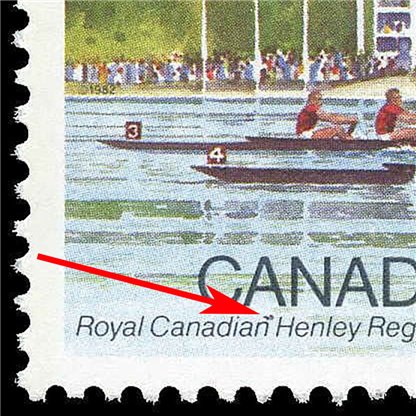 Canada Stamp #968i - Rowing Competition (1982) - Image 3