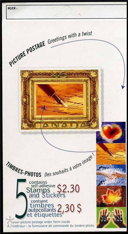 Canada Stamp Booklet - #BK227 Gold leaf picture frame (2000) 5 x 46¢