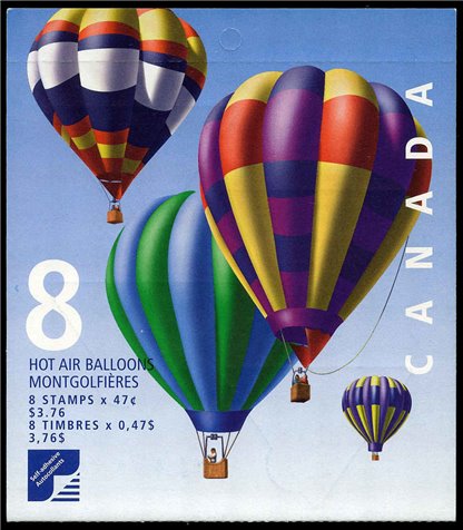 Canada Stamp Booklet - #BK247 Hot Air Balloons (2001) 8 x 47¢ - Image 3