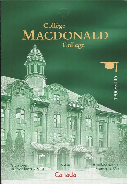 Canada Stamp Booklet - #BK334 - MacDonald College (2006) 8 x 51¢ - Image 3