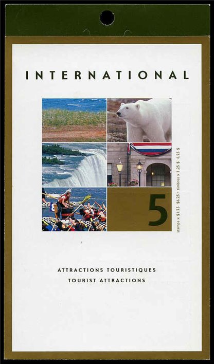 Canada Stamp Booklet - #BK271 Tourist Attractions (2003) 5 x $1.25