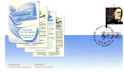 Canada FDC#1637 - Charles-Émile Gadbois, musicologist (1997) 45¢ - Image 2