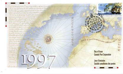 Canada FDC#1649 - Cabot's ship, Matthew, with map and globe in background (1997) 45¢ - Image 2