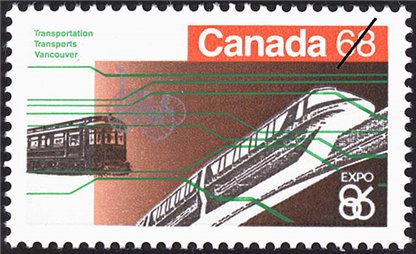 Canada Stamp #1093 - Transportation (1986) 68¢ - Image 2