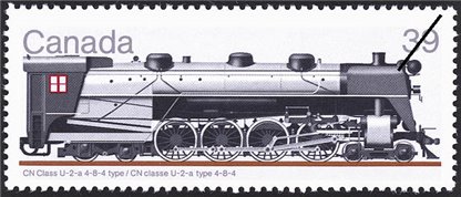 Canada Stamp #1120 - CN Class U-2-a 4-8-4 type (1986) 39¢ - Image 2