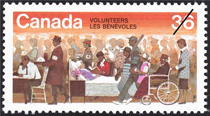 Canada Stamp #1132i - Canadian Volunteers (1987) 36¢ - Image 2