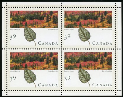 Canada Stamp #1286b - Boreal Forest (1990) 4 x 39¢ - Image 2