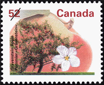 Canada Stamp #1366as - Gravenstein Apple (1995) 52¢