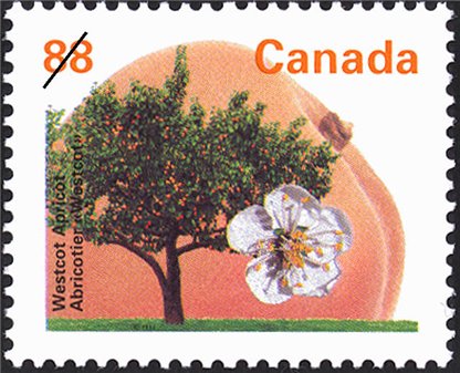 Canada Stamp #1373 - Westcot Apricot (1995) 88¢