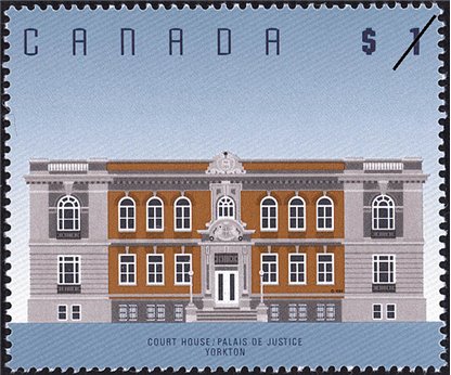 Canada Stamp #1375 - Court House, Yorkton, SK (1994) $1 - Image 2