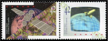 Canada Stamp #1442a - Canada in Space (1992) 2 x 42¢ - Image 2