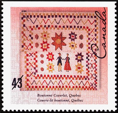 Canada Stamp #1465 - Boutonné Coverlet, Quebec (1993) 43¢ - Image 2