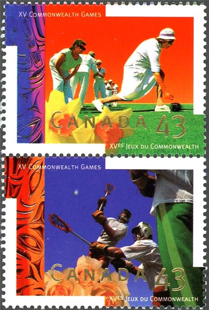 Canada Stamp #1518a - XV Commonwealth Games (1994) 2 x 43¢ - Image 2