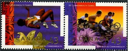 Canada Stamp #1520a - Commonwealth Games - Vancouver (1994) 2 x 43¢ - Image 2