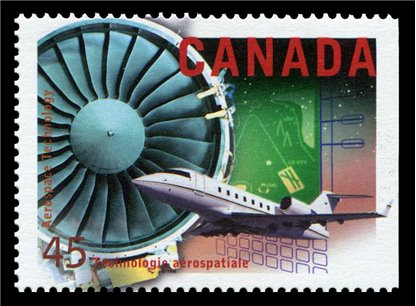 Canada Stamp #1596 - Aerospace Technology (1996) 45¢ - Image 2